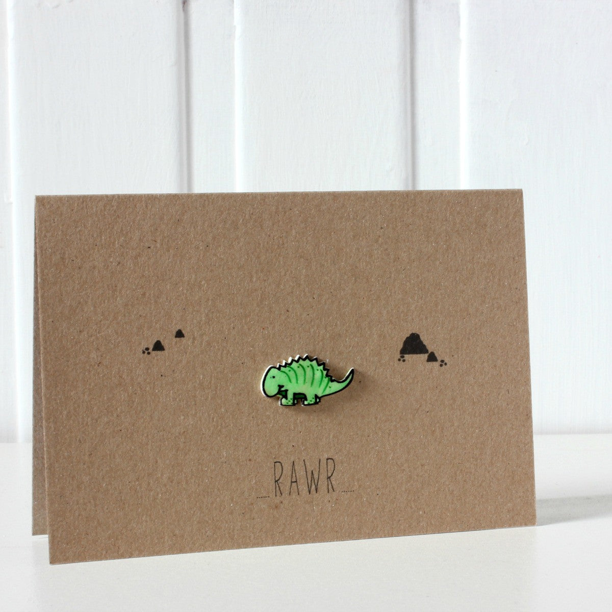 Handmade Dinosaur Card. Birthday Card. Boyfriend Card. Hello Card. Rawr. Dinosaur. Dinosaur Card. RAWR. Rawr card. Cute Dinosaur. Greenery