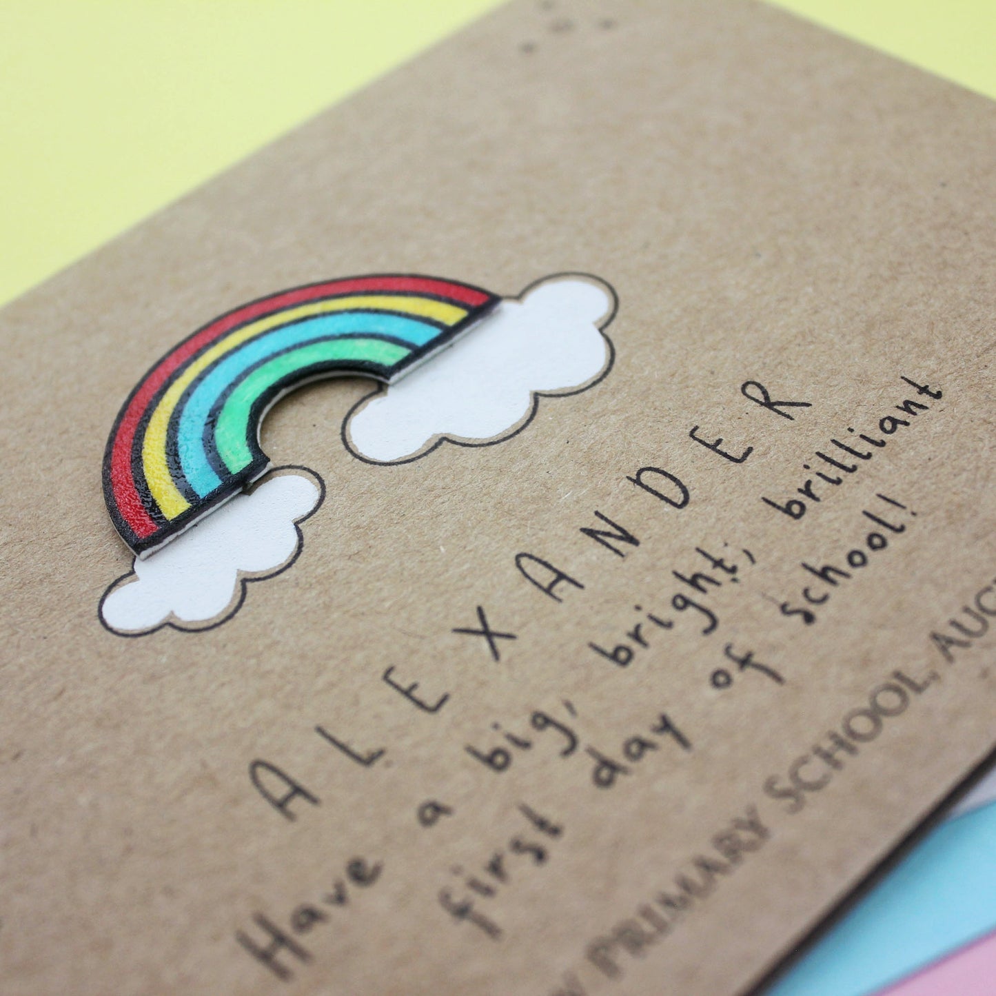 First Day Of School with a Bright Rainbow
