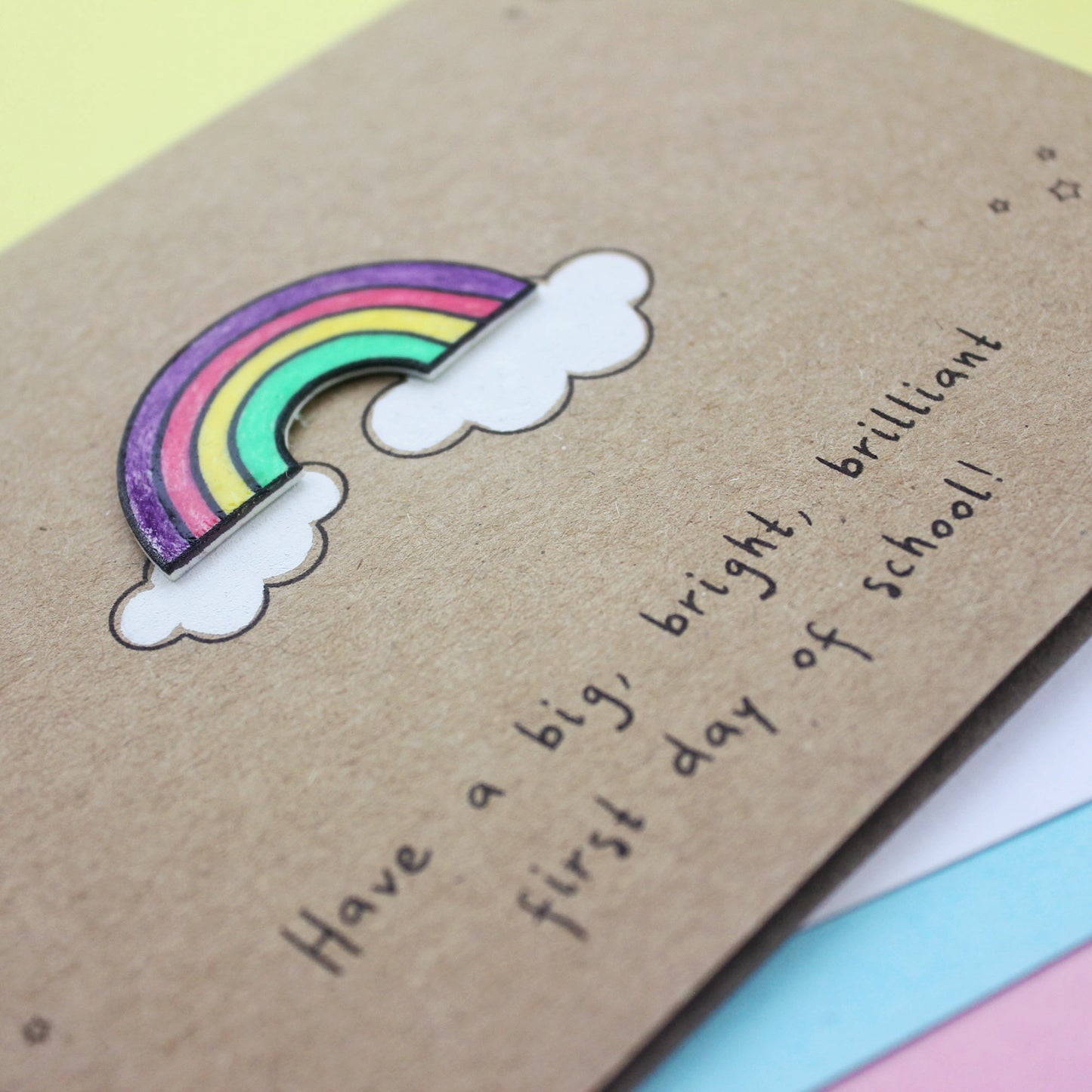 First Day Of School with a Bright Rainbow