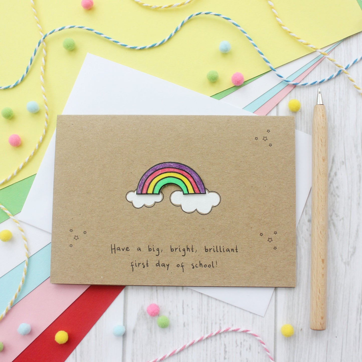 First Day Of School with a Bright Rainbow