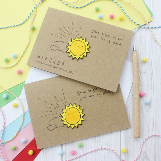 First Day Of School Card, Shine Bright Sunshine