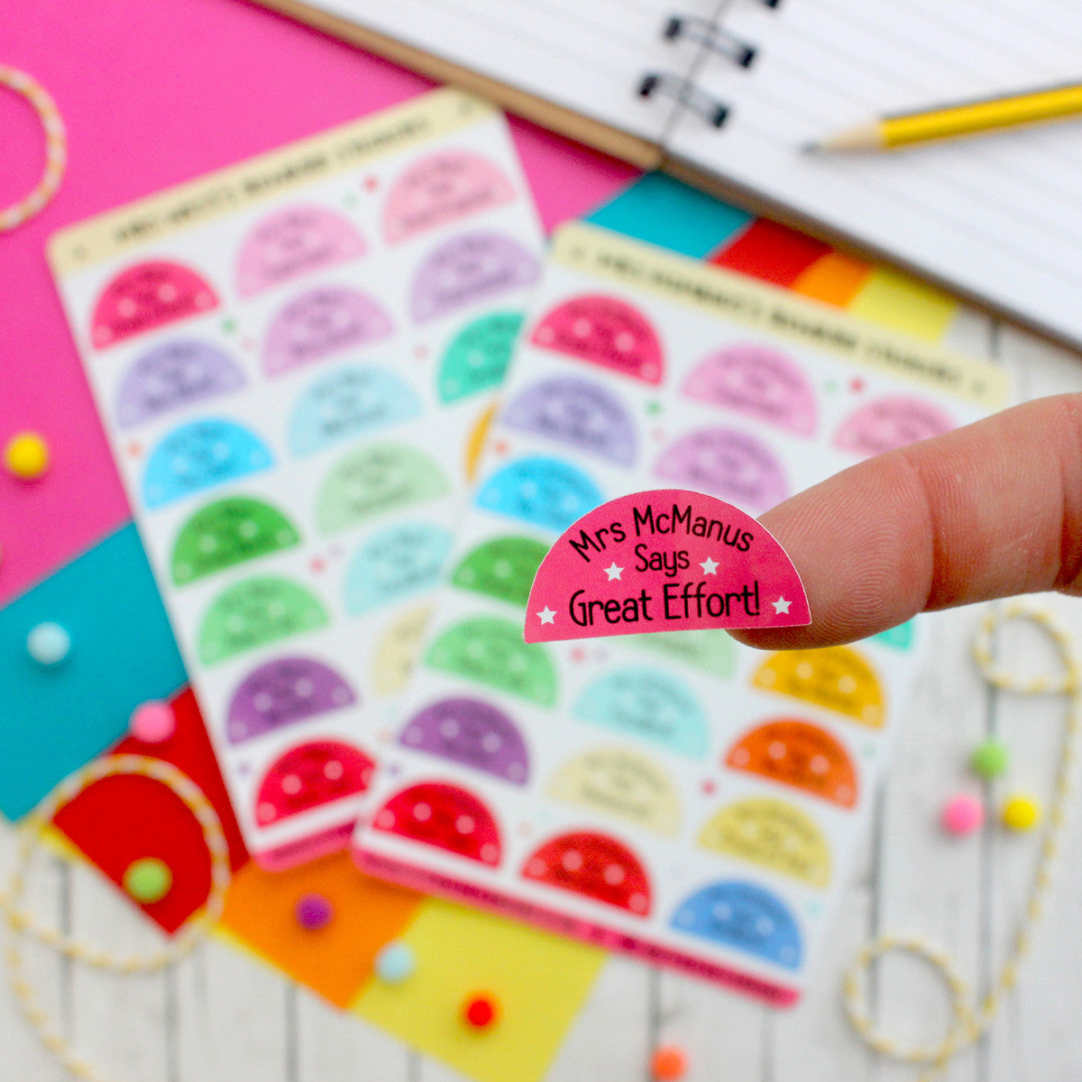 Personalised Teacher Reward Sticker Sheet