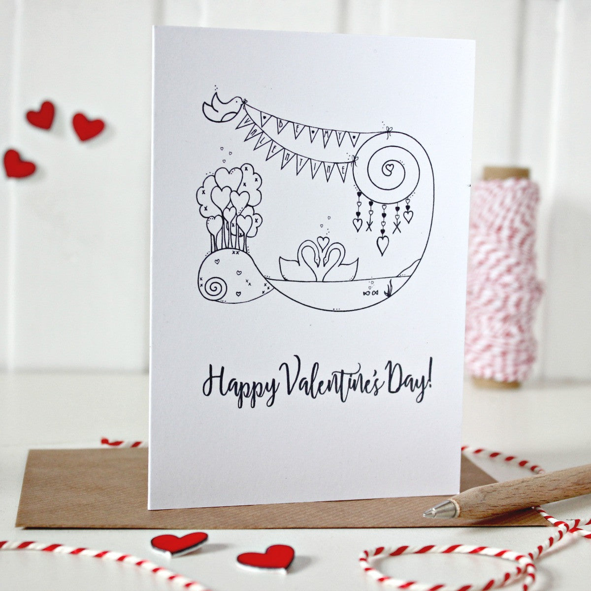 Valentines Day Card. Valentine Card. Valentine Cards. Valentine. Cute Valentine. Hand Drawn Illustration. Illustrated Card. Black and White.