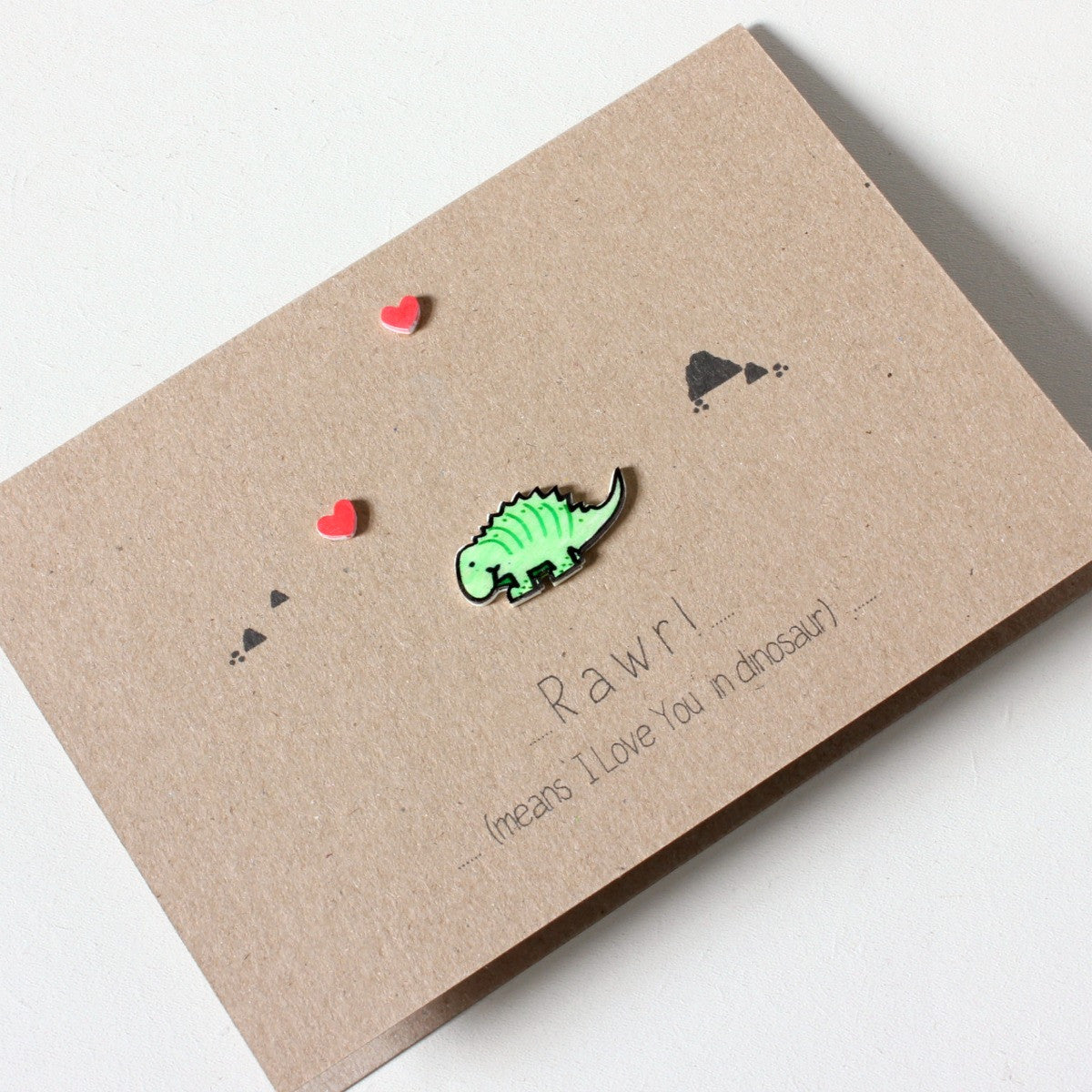 Anniversary Card. Engagement Card. Wedding Card. Dinosaur Card. Rawr. I love you in Dinosaur. Handmade Card. Valentines Card. Valentines.