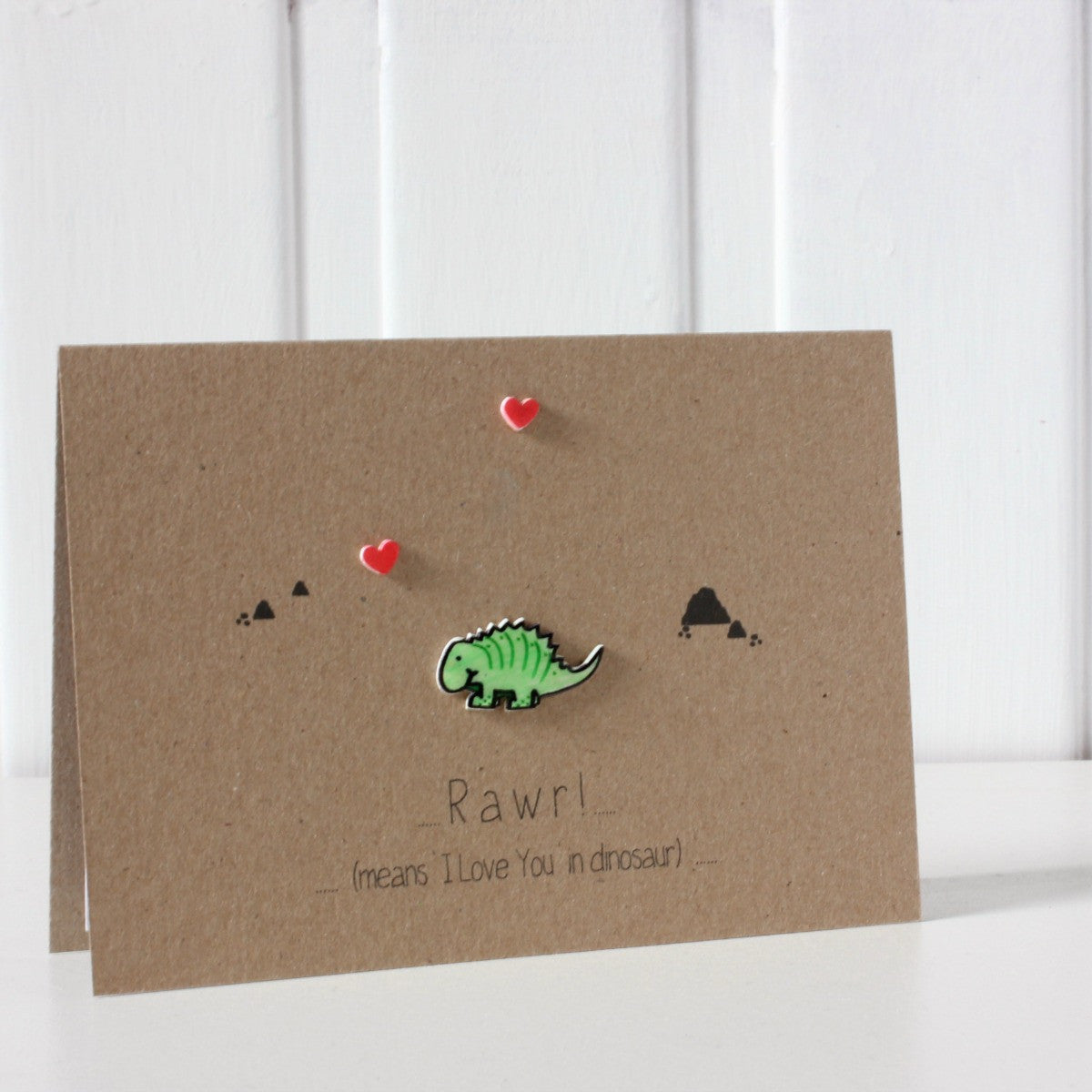 Anniversary Card. Engagement Card. Wedding Card. Dinosaur Card. Rawr. I love you in Dinosaur. Handmade Card. Valentines Card. Valentines.