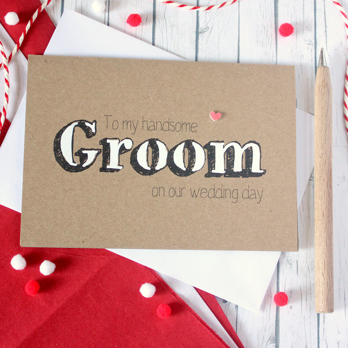 Groom Card. Handmade Wedding Card. Groom Wedding Card. Groom Wedding Day Card. Card for my Groom. Wedding Day Card for Groom. Rustic Wedding Card