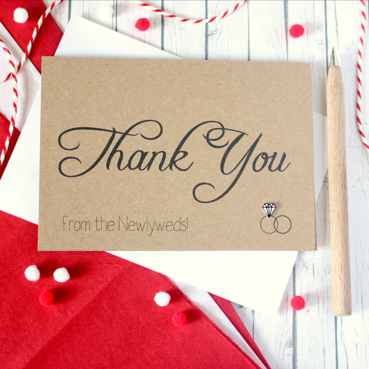 Thank You Card. Wedding Thank You Card. Thank You Rings Card. Thanks Card. Wedding Card. Wedding Cards. Wedding Thank You Cards. Handmade