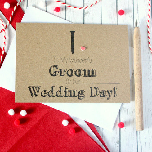 To My Wonderful Groom Black Tie Wedding Card