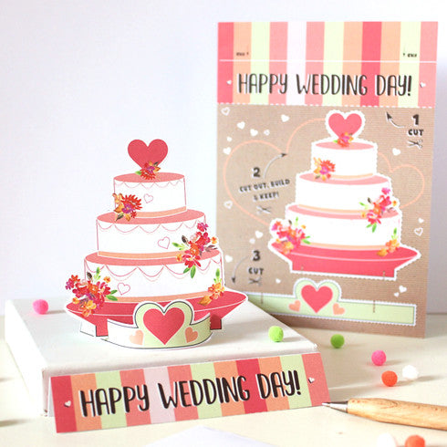 Wedding Day - Wedding Cake - Cut Out and Keep Card