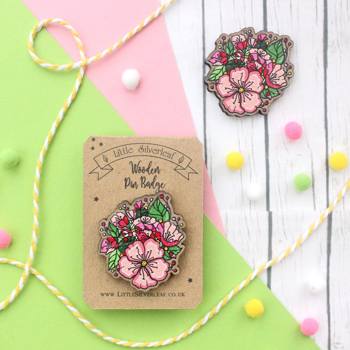 Cute Floral Pin Badge