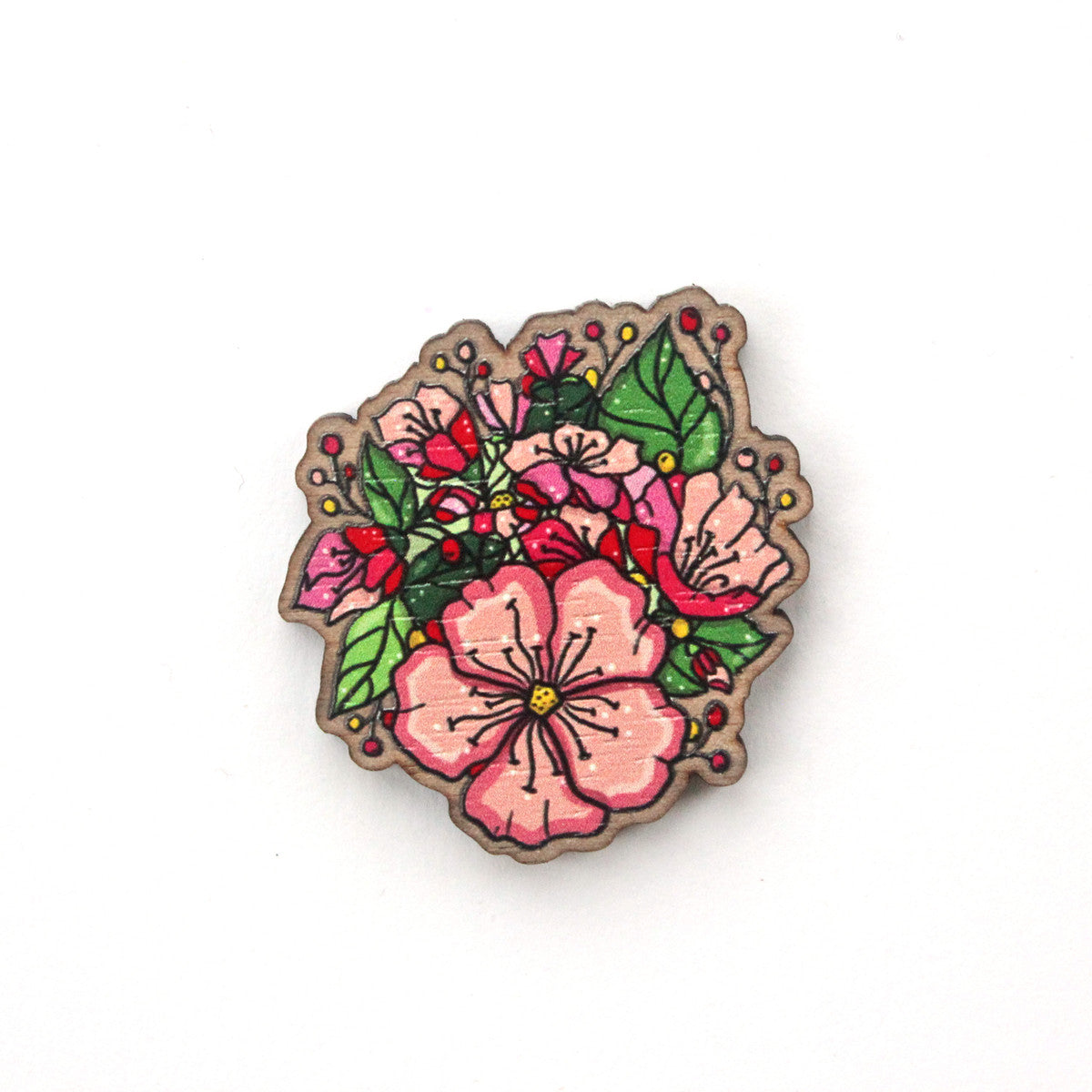 Cute Wooden Pin Badge